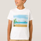 Kinder Surfen Tropisch Strand Fun Zomer Oceaan T-shirt (Voorkant)
