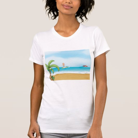 Kinder Surfen Tropisch Strand Fun Zomer Oceaan T-shirt (Voorkant)