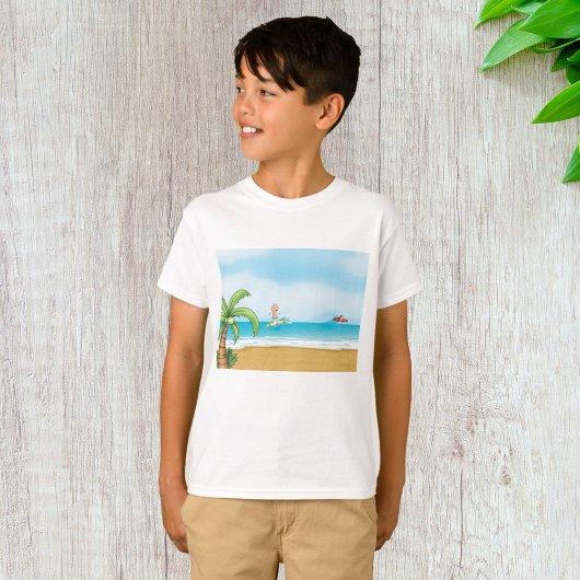 Kinder Surfen Tropisch Strand Fun Zomer Oceaan T-shirt