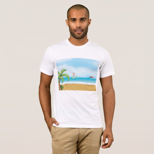 Kinder Surfen Tropisch Strand Fun Zomer Oceaan T-shirt (Voorkant volledig)