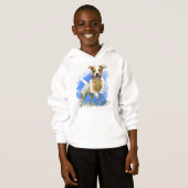 Kinder Sweatshirt mit springendem Hund  (Voorkant volledig)