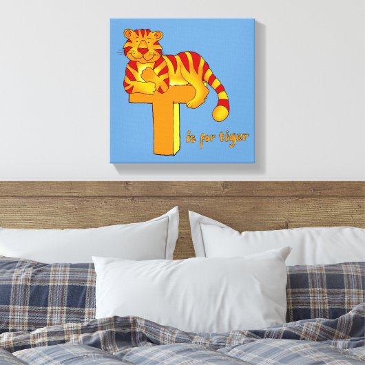 Kinder T is voor de tijger Canvas Afdruk (Insitu (Slaapkamer))