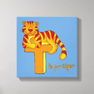Kinder T is voor de tijger Canvas Afdruk