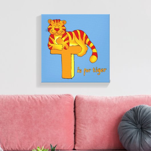 Kinder T is voor de tijger Canvas Afdruk (Insitu (Woonkamer))