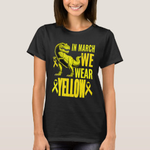 Kinder T rex Dino March We Draag gele endriose T-shirt