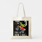 Kinder T Rex Dinosaur Monster Truck 3rd Birthday B Tote Bag (Achterkant)