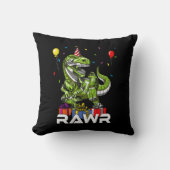 Kinder T-Rex Dinosaur Robot Rawr Birthday Boy Part Kussen (Voorkant)