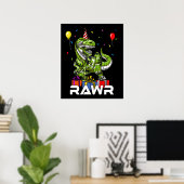 Kinder T-Rex Dinosaur Robot Rawr Birthday Boy Part Poster (Thuiskantoor)