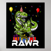 Kinder T-Rex Dinosaur Robot Rawr Birthday Boy Part Poster (Voorkant)