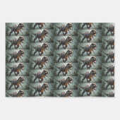 Kinder T-Rex loopt door oerwoud Inpakpapier Vel (Voorkant 3)