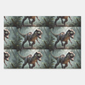 Kinder T-Rex loopt door oerwoud Inpakpapier Vel (Voorkant)