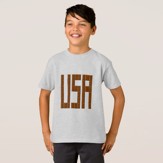 Kinder T-Shirt ash CHOCOLATE USA (Voorkant volledig)