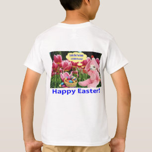 kinder t-shirt. Fijne Pasen. alpaca/konijn T-shirt
