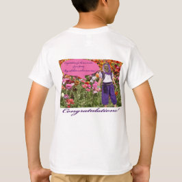 kinder t-shirt. Gefeliciteerd. ocelot/genie T-shirt