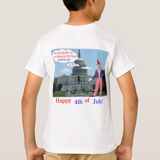 kinder t-shirt. Gelukkige 4e. rat/unclesam T-shirt (Achterkant)