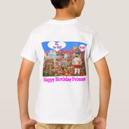 kinder t-shirt. Gelukkige Verjaardag Prinses. rode T-shirt