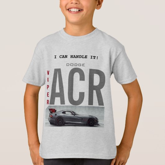 KINDER T-SHIRT GRAY KLEUR "DODGE VIPER THEME" (Voorkant)