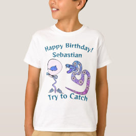 kinder t-shirt Happy Birthday snake print