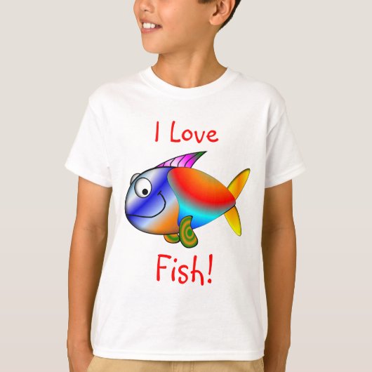 Kinder T-shirt "I LIVE FISH" (Voorkant)