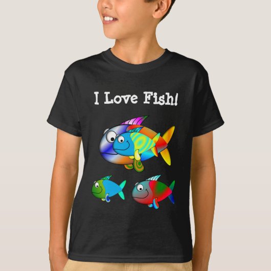 Kinder T-shirt "I LIVE FISH" (Voorkant)