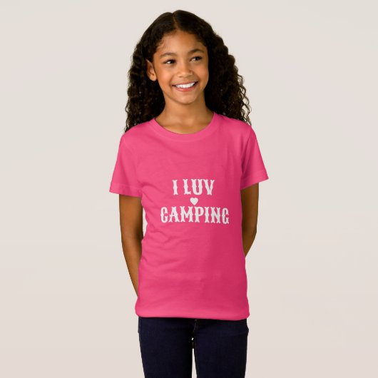 Kinder T-shirt I Luv Camping (Voorkant volledig)