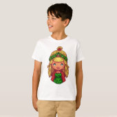 Kinder T-shirt Kerstmeisje (Voorkant volledig)