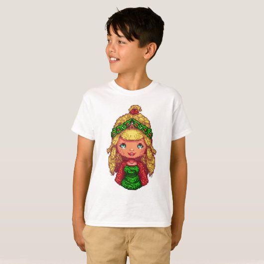 Kinder T-shirt Kerstmeisje (Voorkant volledig)