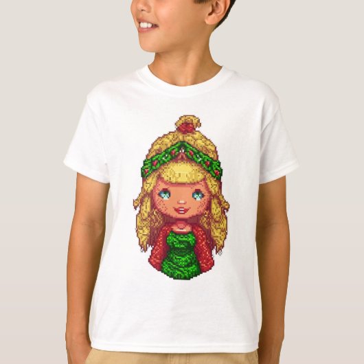 Kinder T-shirt Kerstmeisje (Voorkant)