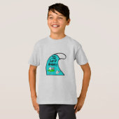 Kinder t-shirt met 3/4 lengte sleeve met golfslag  (Voorkant volledig)
