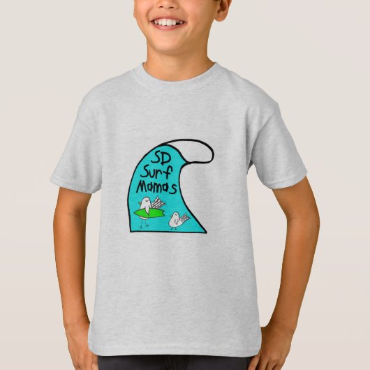 Kinder t-shirt met 3/4 lengte sleeve met golfslag  (Voorkant)