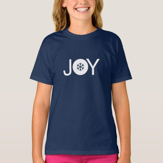 Kinder T-Shirt met blauw kerstfeest (Voorkant)