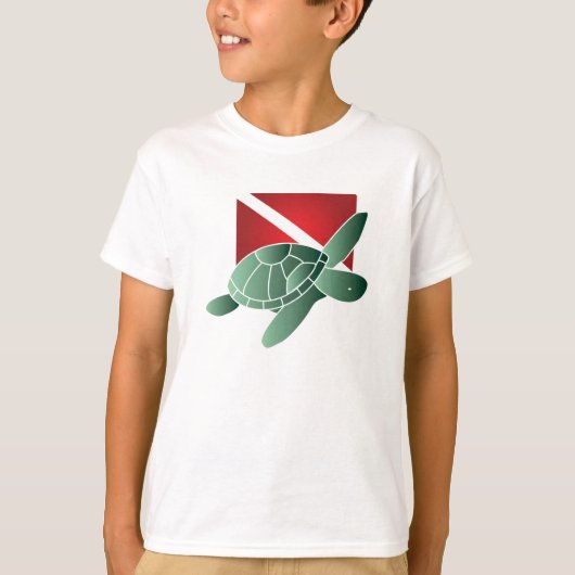 Kinder T-shirt met de vlag van Turtle Dive (Voorkant)