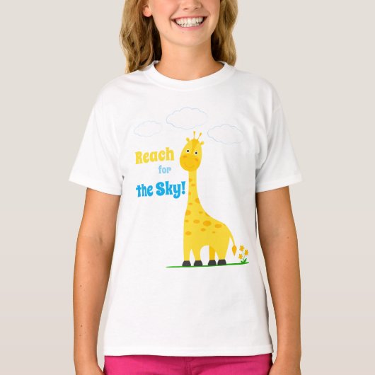 Kinder T-shirt met een leuk giraffe (Voorkant)