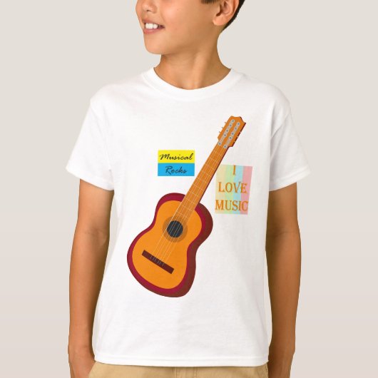 Kinder T-shirt met gitaar (Voorkant)