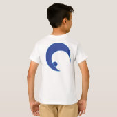 Kinder T-shirt met helder blauw logo (Achterkant volledig)