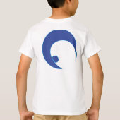 Kinder T-shirt met helder blauw logo (Achterkant)