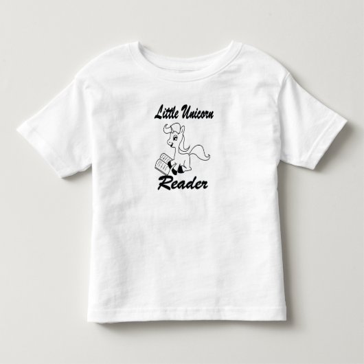 Kinder T-shirt met kleine Unicorn Reader Black (Voorkant)