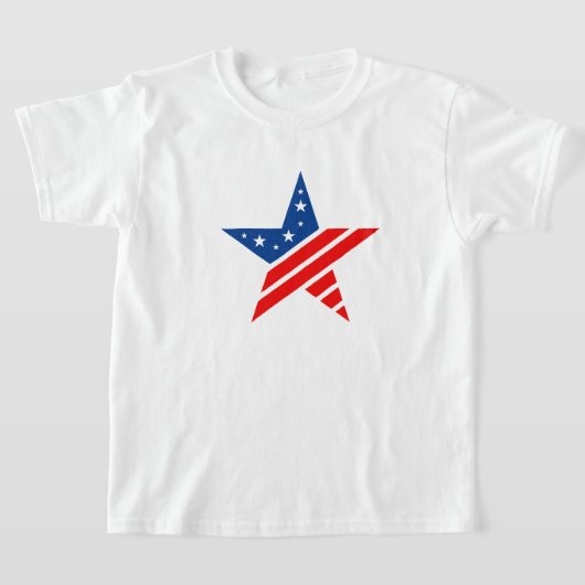 Kinder T-shirt met patriottische ster (Laagn)