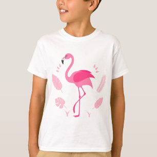 Kinder T-shirt met roze flamingo