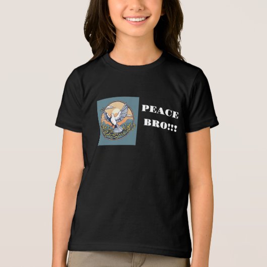 Kinder t-shirt met vredessymbool (Voorkant)