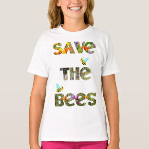 Kinder T-shirt Red de Bijen Kleurrijke Veldbloemen