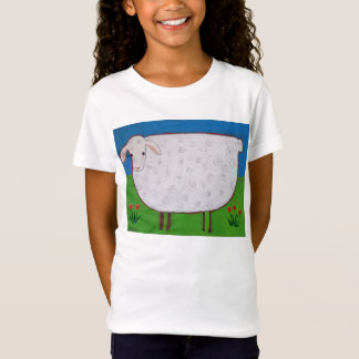 Kinder T-shirt- "Shirley Sheep with Tulips" T-shirt