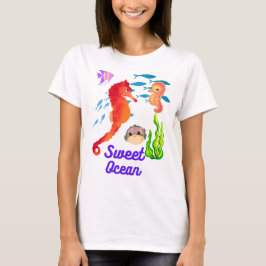 Kinder T- Shirt, süsses Seepferdchen im Ocean T-shirt