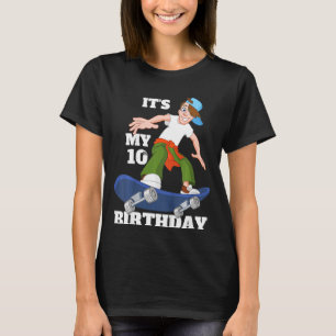 Kinder T-shirt van de tiende verjaardag. Zijn 10e 