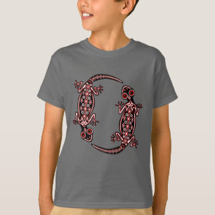 Kinder T-shirt van rode gekko's