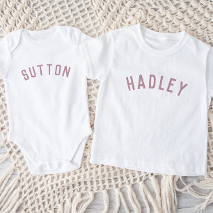 Kinder T-shirt voor persoonlijke naam Mauve