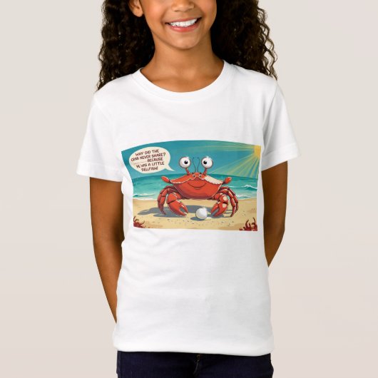 Kinder T-shirt - "Waarom heeft de krab niet gedeel (Voorkant)