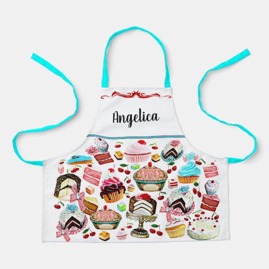 Kinder taart gebak cupcake bakkerij gepersonalisee schort (Voorkant)