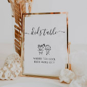 Kinder tabel teken | Minimalistisch kindertafeltek Reclamebord Met Voetstuk