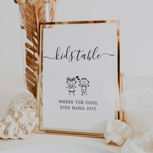Kinder tabel teken | Minimalistisch kindertafeltek Reclamebord Met Voetstuk